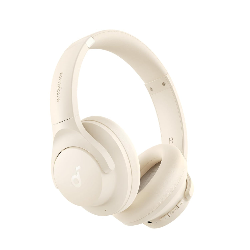 Soundcore by Anker Q20i Hybrid Active Noise Cancelling Headphones Wireless Over-Ear Bluetooth 40H Long ANC Playtime Hi-Res Audio Big Bass Customize via an App Transparency Mode (White)